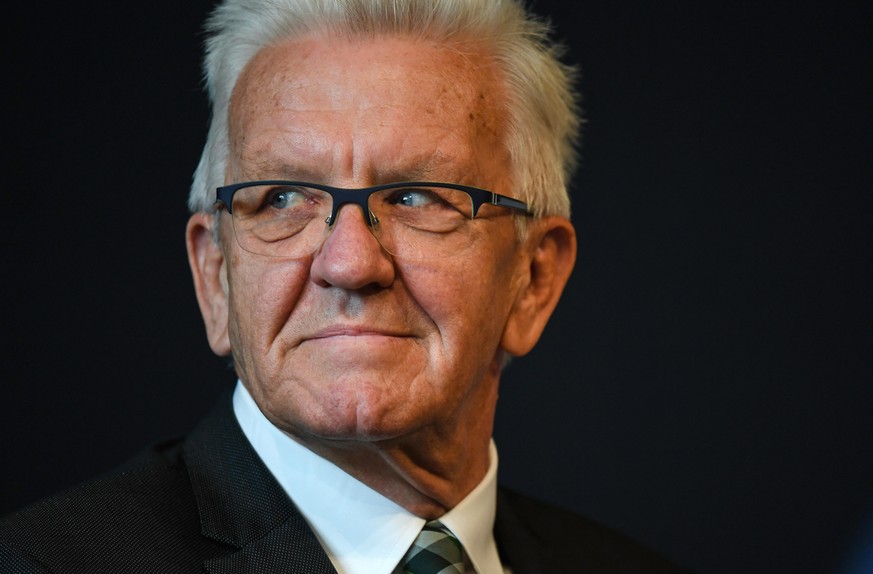 STUTTGART, GERMANY - SEPTEMBER 14: Winfried Kretschmann, Prime Minister of Baden-Wuerttemberg, speaks at a panel discussion during the Vision Smart City event on September 14, 2019 in Stuttgart, Germa ...