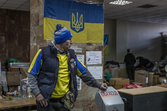 DNIPRO, UKRAINE - MARCH 21: A view of the ground floor of the headquarters of the Dnipro volunteers used for the reception and distribution of all types of aid in Dnipro, Ukraine on March 21, 2022. An ...