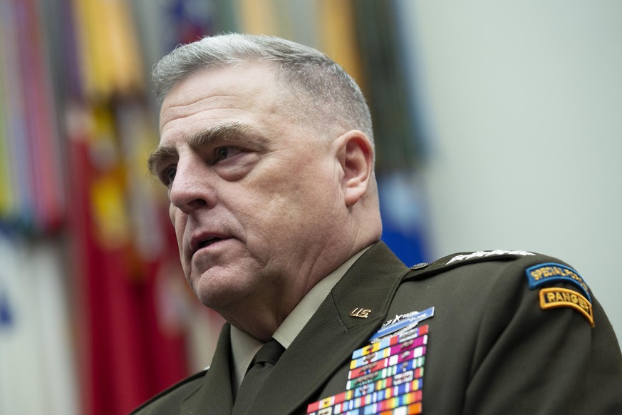 United States Army General Mark A. Milley, Chairman of the Joint Chiefs of Staff arrives to testify before the U.S. House Armed Services Committee at the United States Capitol on Wednesday, February 2 ...
