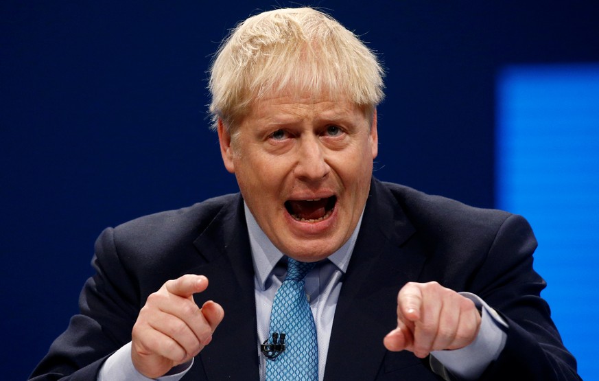 Britain&#039;s Prime Minister Boris Johnson gives a closing speech at the Conservative Party annual conference in Manchester, Britain, October 2, 2019. REUTERS/Henry Nicholls