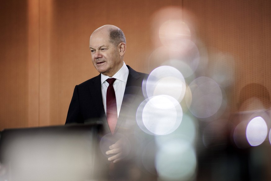 Olaf Scholz, Bundeskanzler, aufgenommen im Rahmen einer Sitzung des Kabinetts. Berlin, 10.01.2024. Berlin Deutschland *** Olaf Scholz, Federal Chancellor, recorded during a meeting of the Cabinet Berl ...