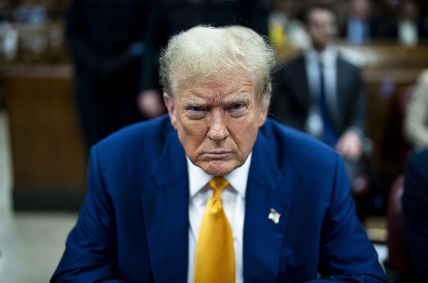 Former President Donald Trump appears at Manhattan criminal court before his trial in New York, Thursday, May 2, 2024. (Doug Mills/The New York Times via AP, Pool)