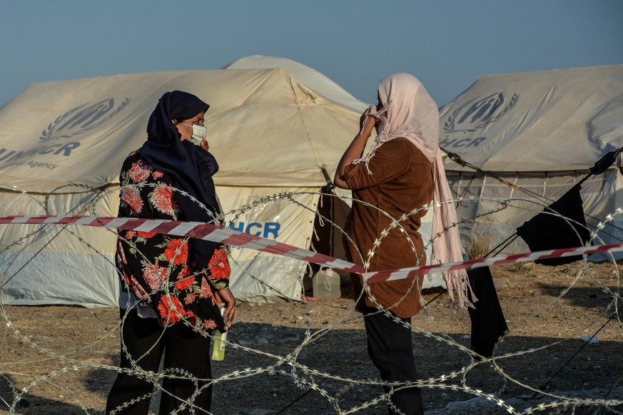 Momentaufnahme aus dem neuen Flüchtlingslager für Flüchtlinge und Einwanderer Kara Tepe auf der griechischen Insel Lesbos am 19. September 2020.