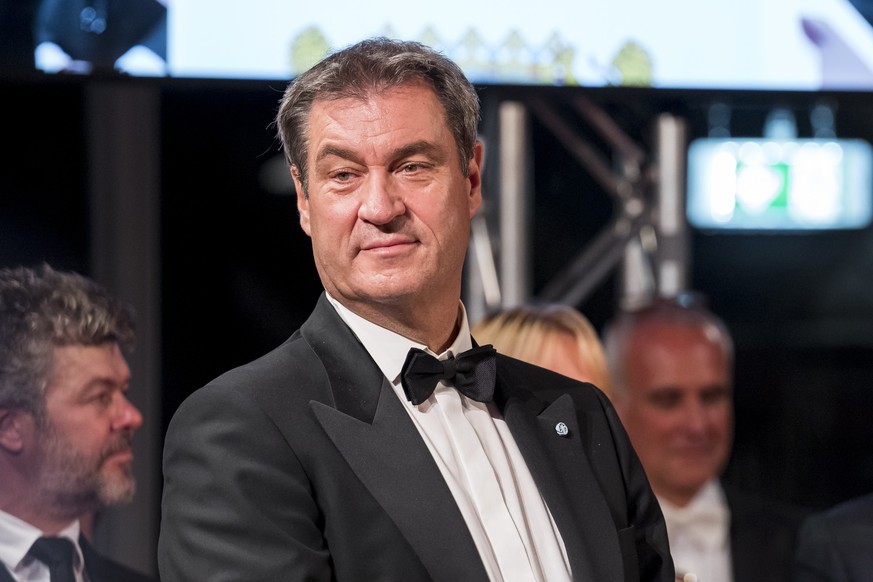 25.07.2023, Bayern, Bayreuth: Markus Söder (CSU), Bayerischer Ministerpräsident, während des Staatsempfangs anlässlich der Eröffnung der Richard-Wagner-Festspiele. Foto: Daniel Vogl/dpa +++ dpa-Bildfu ...