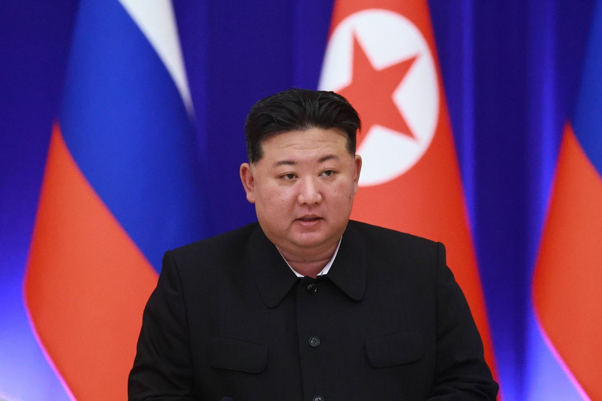 North Korea Russia 8711903 19.06.2024 North Korean leader Kim Jong Un attends a reception for Russian President Vladimir Putin at the Mongnangwan Reception House in Pyongyang, North Korea. Vladimir Sm ...