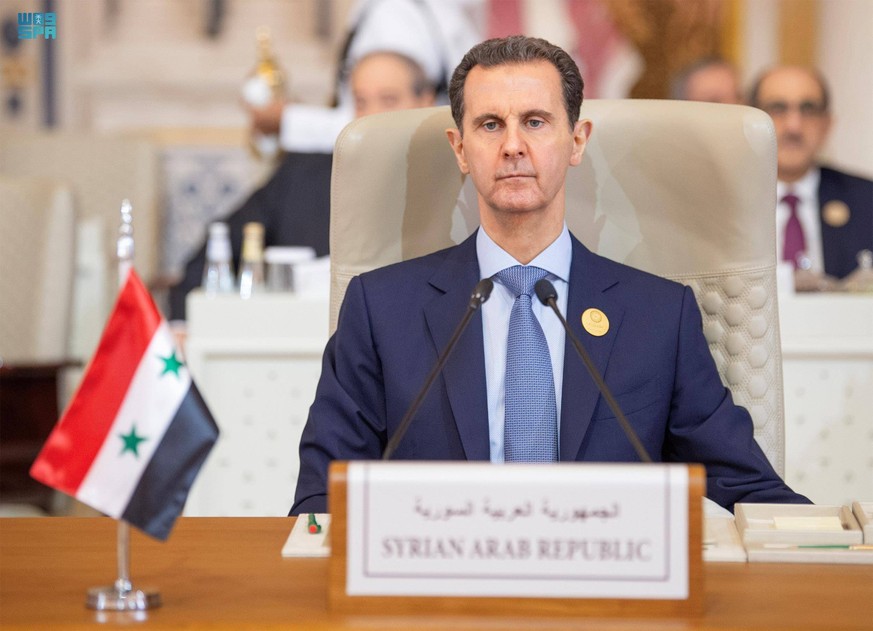 231112 -- RIYADH, Nov. 12, 2023 -- Syrian President Bashar al-Assad attends the Joint Arab Islamic Extraordinary Summit in Riyadh, Saudi Arabia, Nov. 11, 2023. The Joint Arab Islamic Extraordinary Sum ...