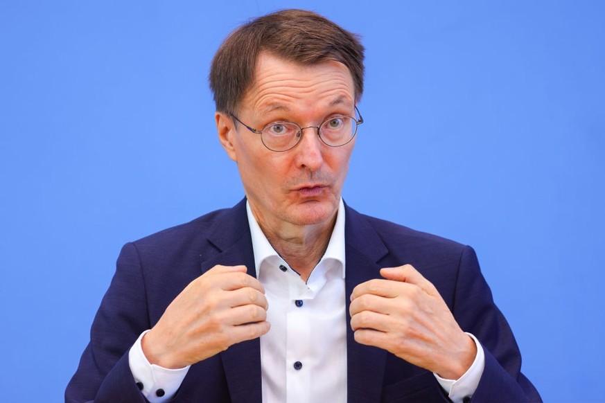 BERLIN, GERMANY - AUGUST 12: German Federal Minister of Health Karl Lauterbach attends a press conference at the Federal House of Press-Conferences on August 12, 2022 in Berlin, Germany. Lauterbach pr ...