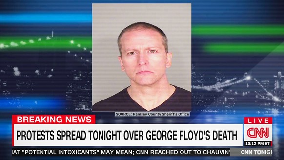 DEREK CHAUVIN ARRESTED - POLICE PORTRAIT Portrait of police officer Derek Chauvin, arrested for the murder of George Floyd on May 29, 2020 in Minneapolis, United States. CNN screenshot. Montreal Canad ...