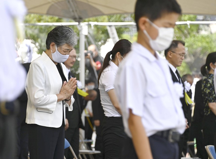 75th A-bomb anniversary in Nagasaki People observe a moment of silence at 11:02 a.m. on Aug. 9, 2020, the exact time when an atomic bomb was dropped on Nagasaki by the United States 75 years earlier,  ...