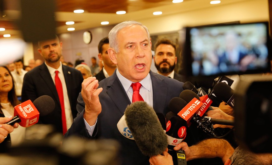 Entertainment Bilder des Tages (190530) -- JERUSALEM, May 30, 2019 -- Israeli Prime Minister Benjamin Netanyahu (front) speaks at the Knesset, the Israeli parliament, in Jerusalem, on May 30, 2019. Th ...