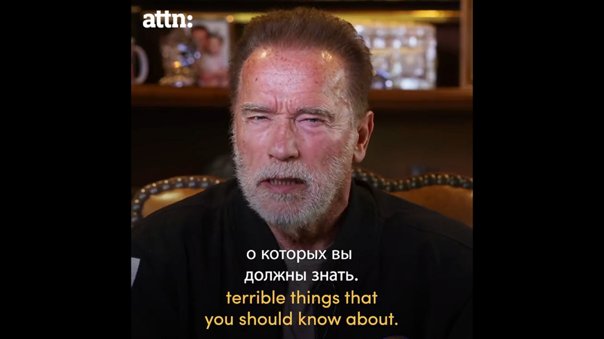 Schauspieler Arnold Schwarzenegger will die russische Bevölkerung mit einem Video über die Lügen ihrer Regierung aufklären.