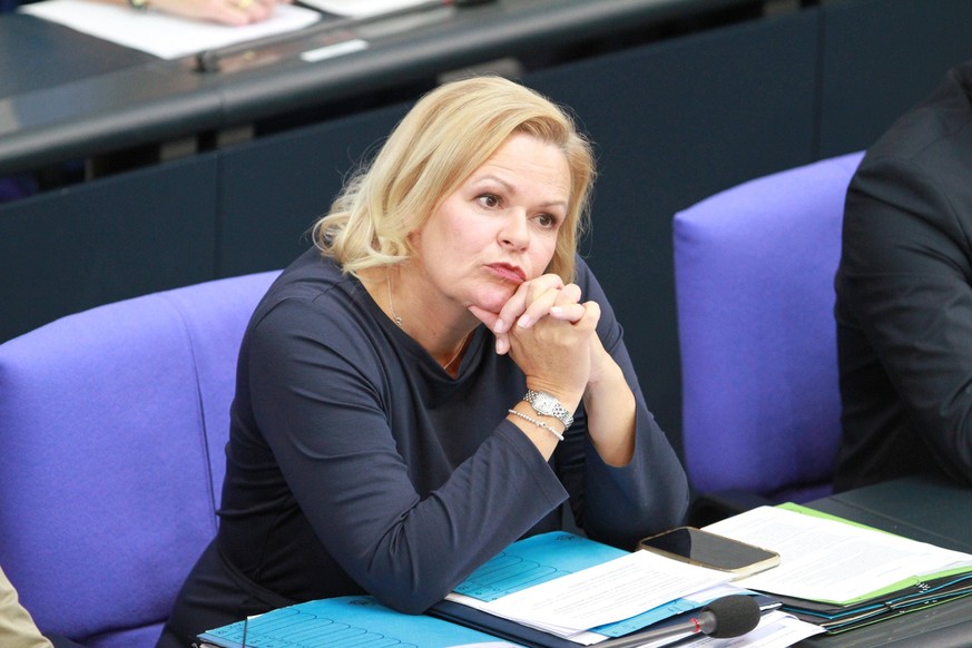 Berlin, Deutschland, 20.09.2023: Sitzungswoche im Deutschen Bundestag Nancy Faeser, SPD. *** Berlin, Germany, 20 09 2023 Session week in the German Bundestag Nancy Faeser, SPD Copyright: xdtsxNachrich ...