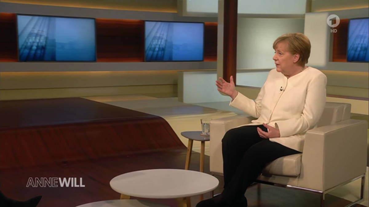 Angela Merkel zeigt sich bei "Anne Will" sehr entschlossen.