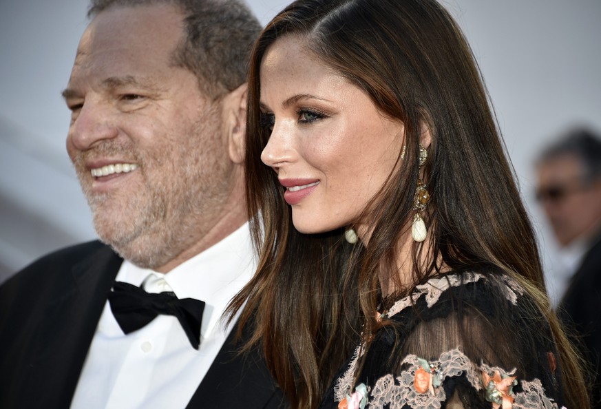 epa04762673 US producer Harvey Weinstein (L) and his wife Georgina Chapman (R) arrive for the screening of 'The Little Prince' during the 68th annual Cannes Film Festival, in Cannes, France, 22 May 20 ...