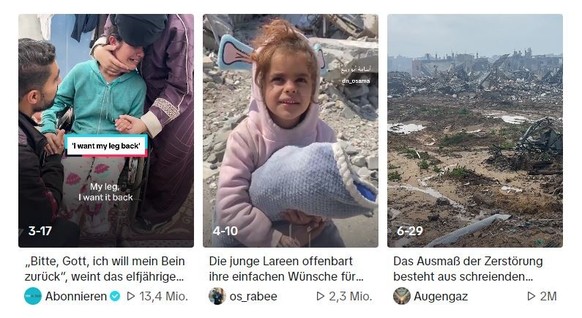 Wer Social Media nutzt, kommt um emotionale Inhalte aus dem Gazastreifen nicht herum.