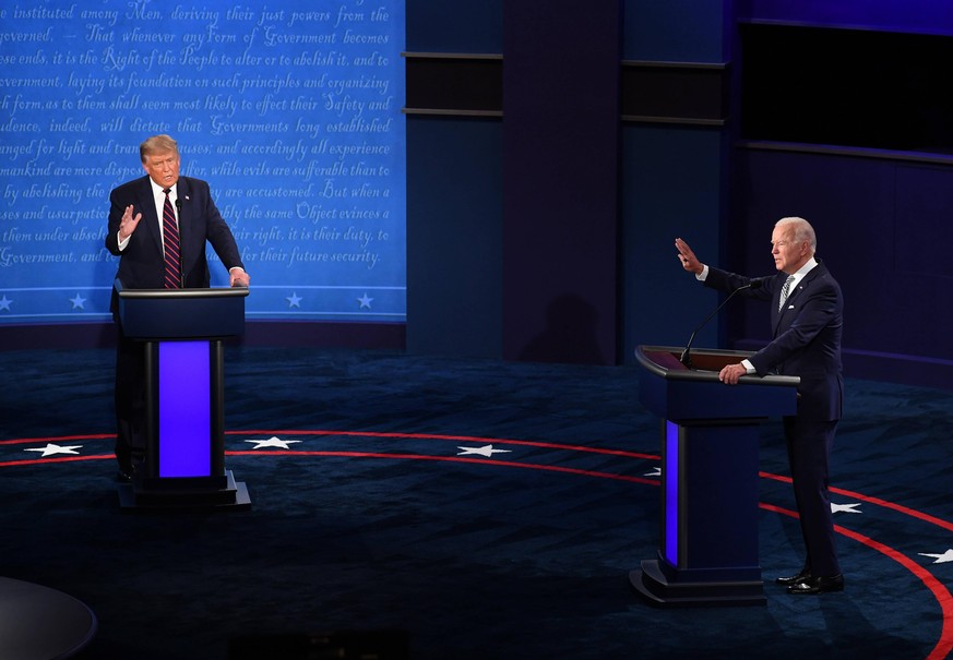 United States President Donald J. Trump and Democratic presidential nominee former United States Vice President Joe Biden face off in the first of three scheduled 90 minute presidential debates, in Cl ...