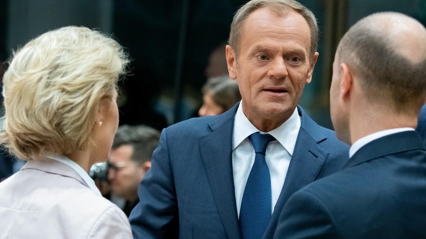 BELGIUM, BRUSSELS, OCT. 18, 2019 - European Summit - Future European Commission president Ursula Von der Leyen and European Council President Donald Tusk Copyright Danny Gys / Reporters Reporters / GY ...