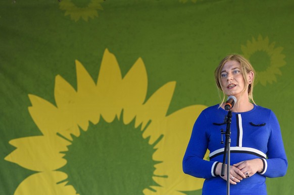 Tessa Ganserer bei einer Wahlkampfveranstaltung der Grünen auf dem Kornmarkt. Nürnberg, 23.09.2021