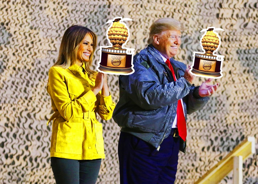 So rein optisch ist das ein Match: Melania und Donald Trump mit der "Goldenen Himbeere."