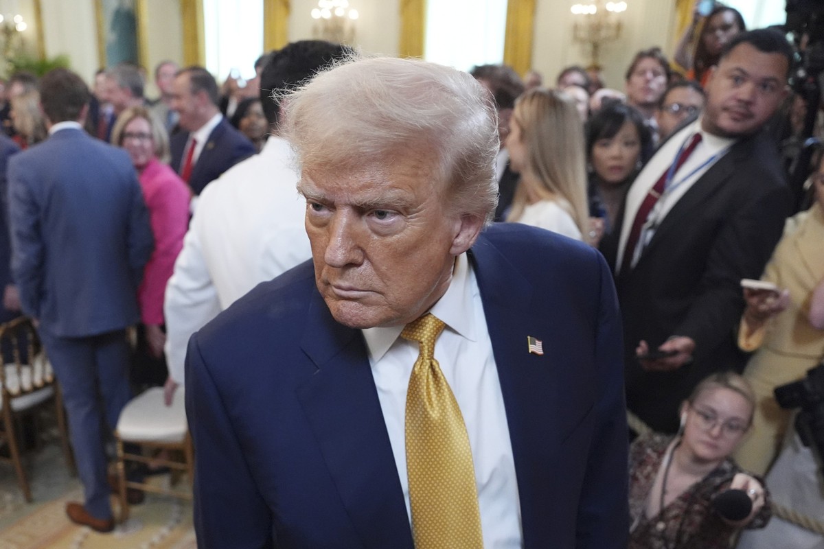 President Donald Trump is seen leaving after signing the &quot;Halt All Lethal Trafficking of Fentanyl Act,&quot; during a ceremony in the East Room of the White House, Wednesday, July 16, 2025, in Wa ...
