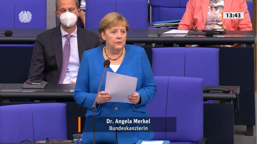 Bundeskanzlerin Angela Merkel (CDU) im Bundestag. (Archivbild)