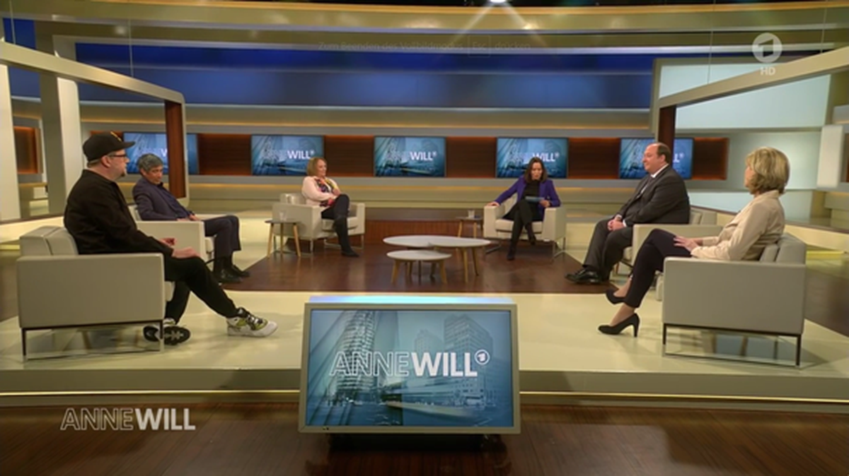 Die Gäste bei "Anne Will" (v.l.n.r.): Smudo, Ranga Yogeshwar, Sabine Leutheusser-Schnarrenberger, Helge Braun und Christiane Woopen.