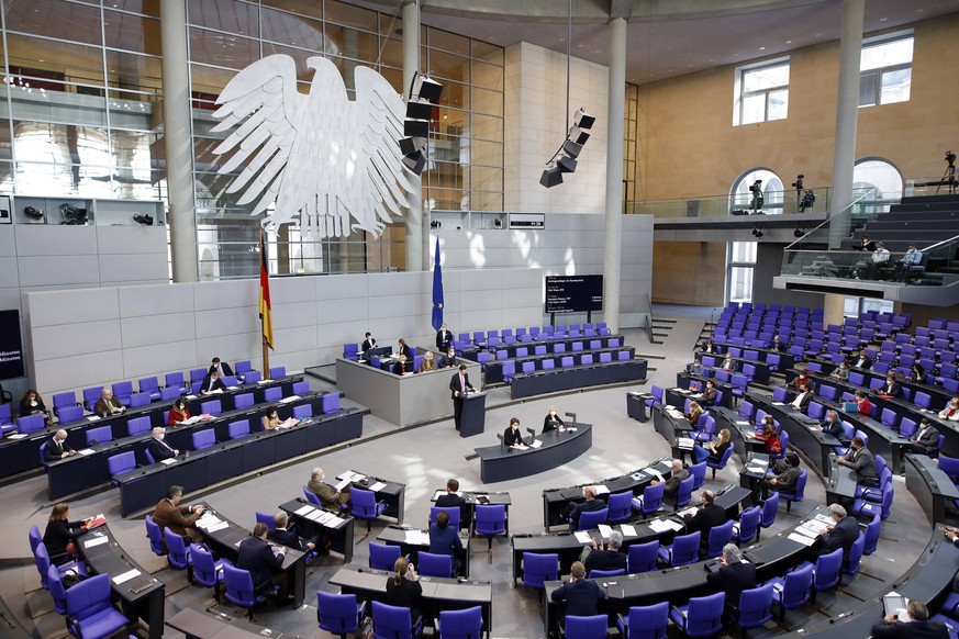 Der Bundestag im Reichstagsgebäude. Symbolbild, Themenbild Berlin, 12.02.2021 *** The Bundestag in the Reichstag building Symbolic image, theme image Berlin, 12 02 2021 Foto:xC.xHardtx/xFuturexImage