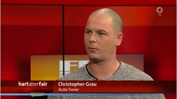 Christopher Grau, seines Zeichens Auto-Tuner, bei "Hart aber Fair".