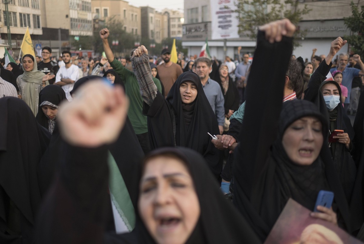 Iranians Celebrate Ceasefire Victory Over Israel Veiled Iranian women shout anti-Israeli slogans during a rally to celebrate the ceasefire, which they believe is a victory over Israel in a 12-day war, ...