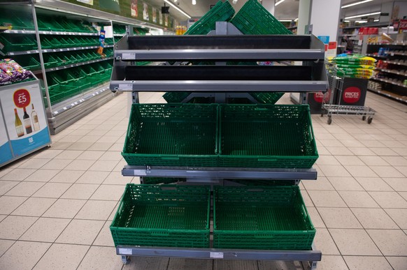 Empty vegetable shelves at a Co-op store in Cricklewood, London, England, UK on Monday 23 March, 2020. Picture by Justin Ng/UPPA/Avalon