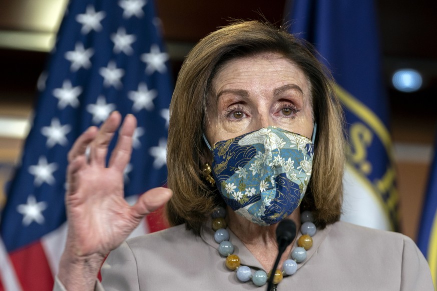 House Speaker Nancy Pelosi of Calif., speaks during a news conference at the Capitol, Thursday, Dec. 10, 2020, in Washington. (AP Photo/Manuel Balce Ceneta)