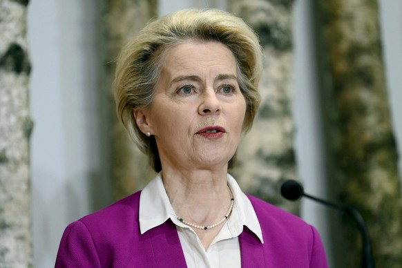 European Commission President Ursula von der Leyen during the press conference of the Into the Woods event at the Finnish Nature Centre Haltia in Espoo, Finland, on November 24, 2022. High-level Europ ...