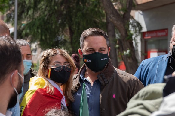 Spain: Rally of the union Solidaridad VOX for the International Workers Day The political party Vox and the trade union Solidarity have participated in a rally in the Conde de Casal square in Madrid a ...