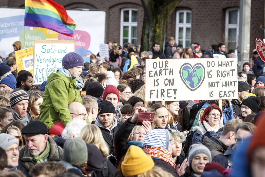 Die Demonstration von Fridays for Future am Freitag in Hamburg.