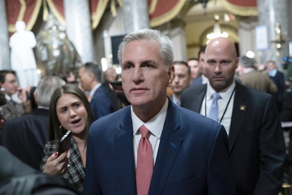 FILE - Speaker of the House Kevin McCarthy, R-Calif., leaves the House Chamber after President Joe Biden&#039;s State of the Union address to a joint session of Congress at the Capitol, Feb. 7, 2023,  ...