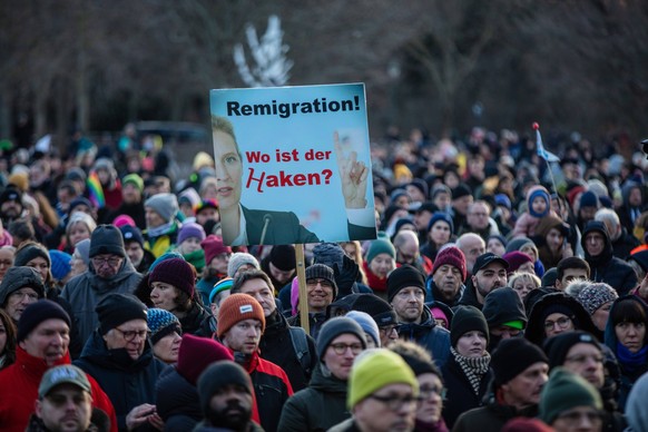 Friday for Future Demonstration against AFD in Berlin 01/21/2024, Berlin, Germany. The alliance ZusammenGegenRechts, led by FridaysForFuture, organized a demonstration titled Defend Democracy at the B ...