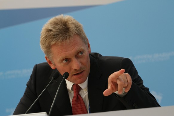 Sept. 5, 2013 - Saint Petersburg, Russia - September 5, 2013. - Russia, Saint Petersburg, Strelna. - G20 Leaders&#039; Summit. In picture: Russian presidential press secretary Dmitry Peskov at a brief ...