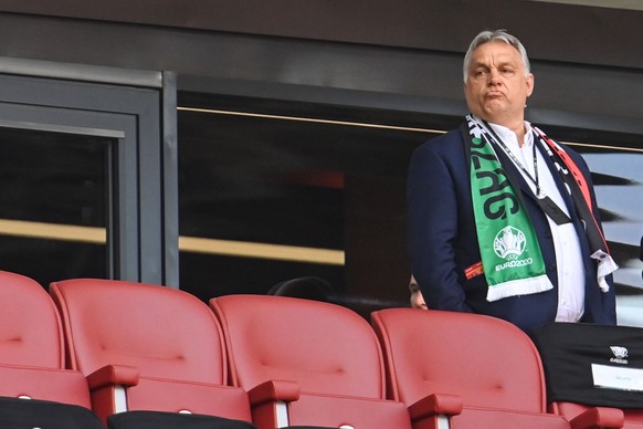Ungarns Premierminister Viktor Orbán am vergangenen Dienstag beim EM-Gruppenspiel Ungarn-Portugal in Budapest.