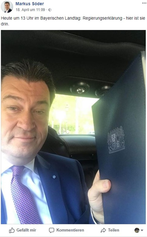 Markus Söder Facebook/sreenshot