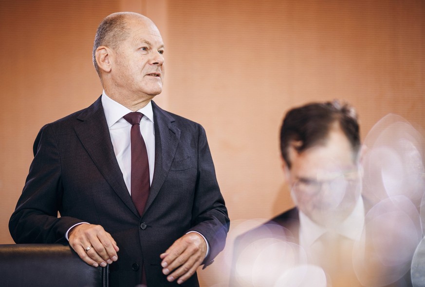 News Bilder des Tages Bundeskanzler Olaf Scholz, SPD, aufgenommen im Rahmen der Kabinettssitzung im Bundeskanzleramt in Berlin, 28.08.2024. Berlin Deutschland *** Federal Chancellor Olaf Scholz, SPD , ...