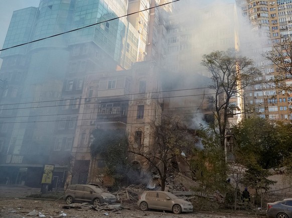 FILE PHOTO: A view shows a residential building destroyed by a Russian drone strike, which local authorities consider to be Iranian-made Shahed-136 unmanned aerial vehicles (UAVs), amid Russia&#039;s  ...