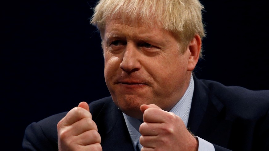 Britain&#039;s Prime Minister Boris Johnson gives a closing speech at the Conservative Party annual conference in Manchester, Britain, October 2, 2019. REUTERS/Henry Nicholls