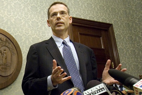 FILE - In this Sept. 10, 2009, file photo, attorney Butch Bowers speaks during a news conference at the Statehouse in Columbia, S.C. Bowers is used to defending public officials in ethics cases. But h ...