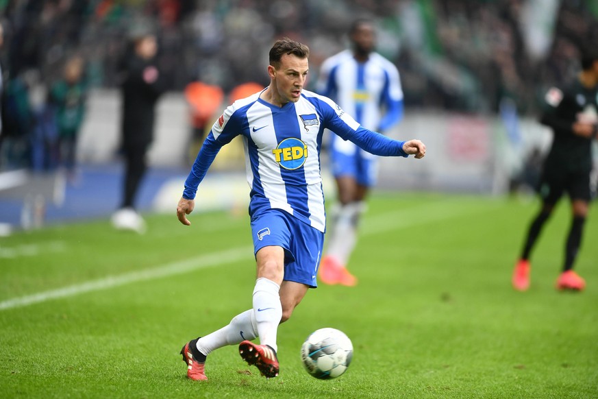 Vladimir Darida Hertha BSC, am Ball Hertha BSC Berlin - SV Werder Bremen 1. Bundesliga 2019/2020, 1. BL, 1. Bundesliga, DFL, Fu�ball, Fussball, soccer, Herren, M�nner, Maenner, Deutschland, Germany Be ...