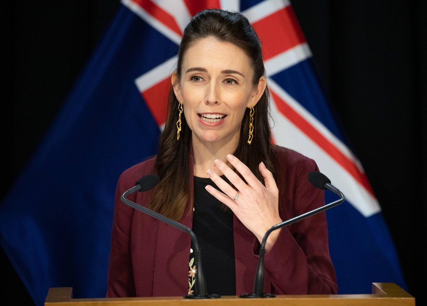 200427 -- WELLINGTON, April 27, 2020 Xinhua -- New Zealand s Prime Minister Jacinda Ardern speaks at a press conference on April 27, 2020, the final day of Alert Level 4, in Wellington, New Zealand. N ...
