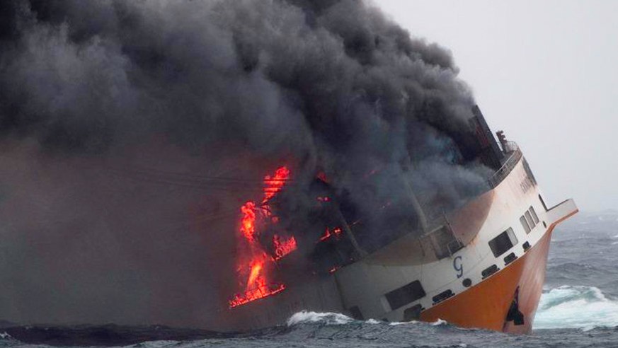 Der Frachter war in Brand geraten und rund 330 Kilometer von der französischen Küste gesunken.
