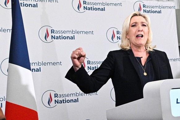 Ansprache von Marine Le Pen am Abend des zweiten Wahlgangs der Parlamentswahlen 2022.