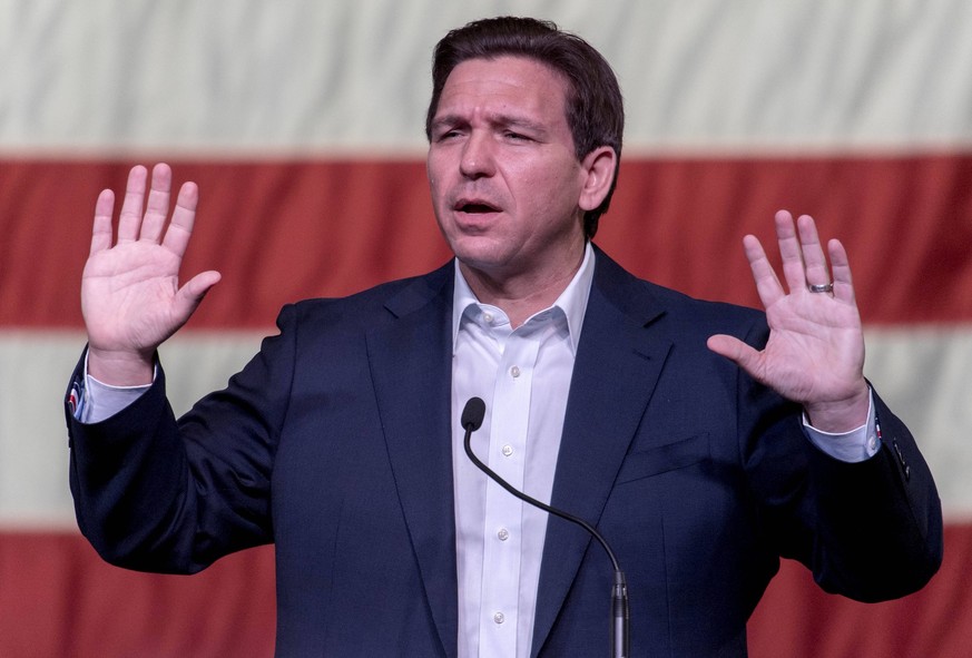 USA, Ron DeSantis Rede in Davenport, Iowa March 10, 2023 - Davenport, Iowa, USA - Florida Governor RON DESANTIS offers remarks during one of several Freedom Blueprint events he will attend in the next ...