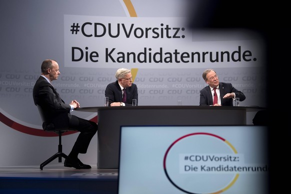 Drei Herren stehen zur Wahl: Friedrich Merz, Norbert Röttgen und Armin Laschet (v.l.n.r.) wollen CDU-Chef werden.