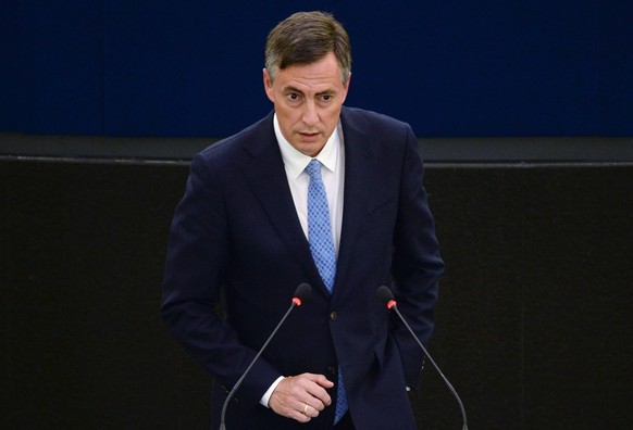 France European Parliament 6650770 14.09.2021 Head of the European Parliament s Foreign Affairs Committee David McAllister speaks at a plenary session of the European Parliament in Strasbourg, France. ...